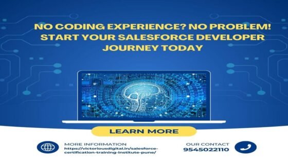 promoting Salesforce developer training for beginners with no coding experience.